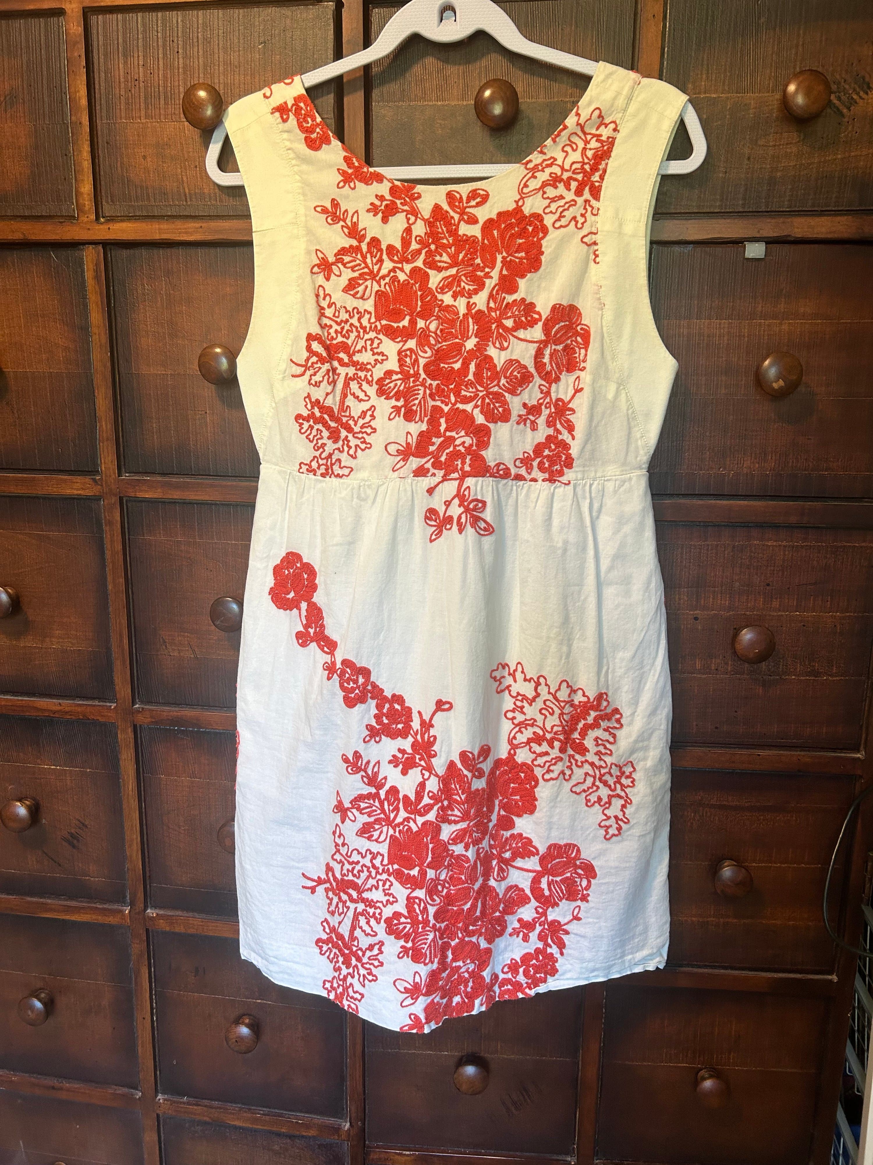 J. Crew Floral Embroidered Sleeveless Dress