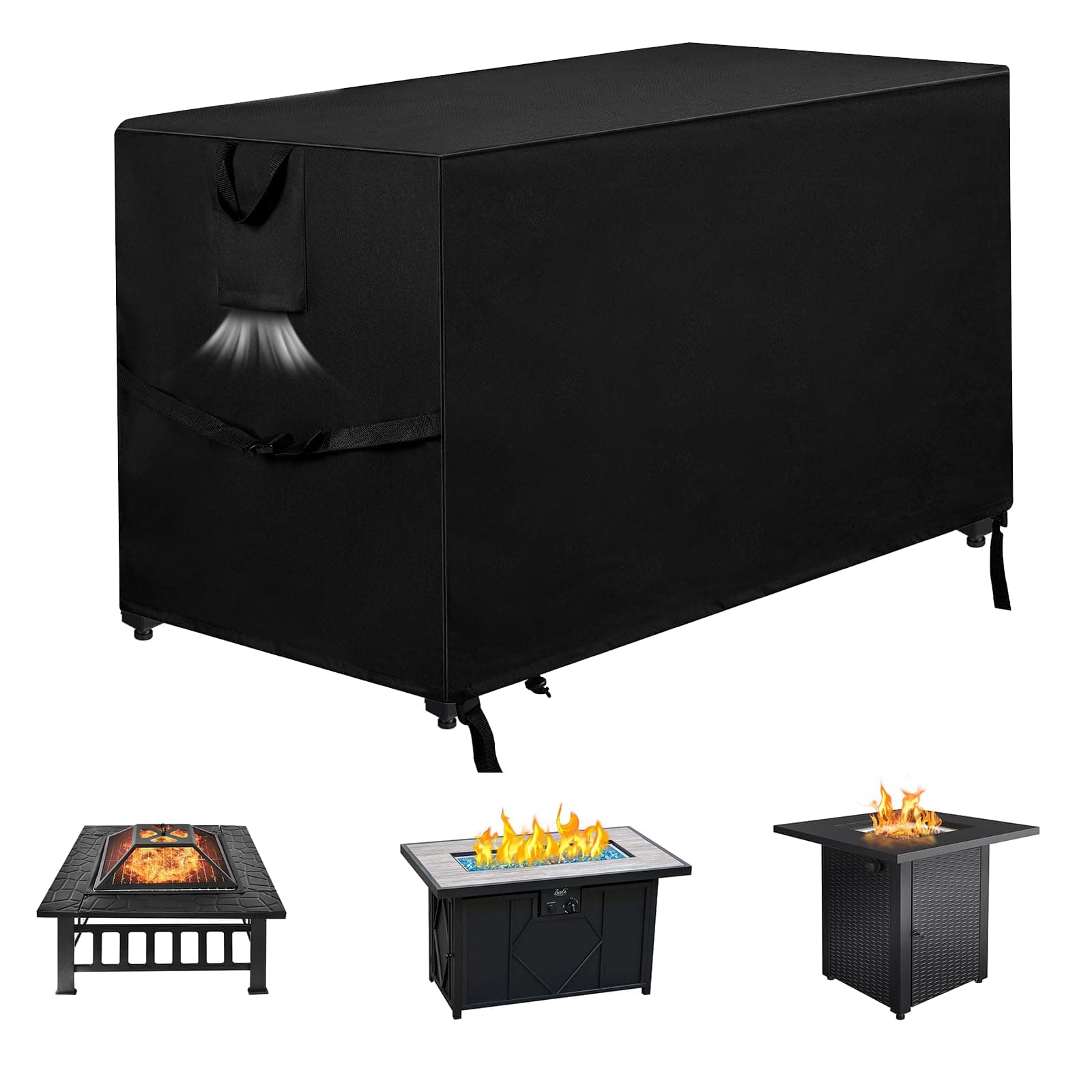M Jjypet Fire Pit Cover Rectangular 42 Inch 600D Heavy Duty Oxford Fire Table