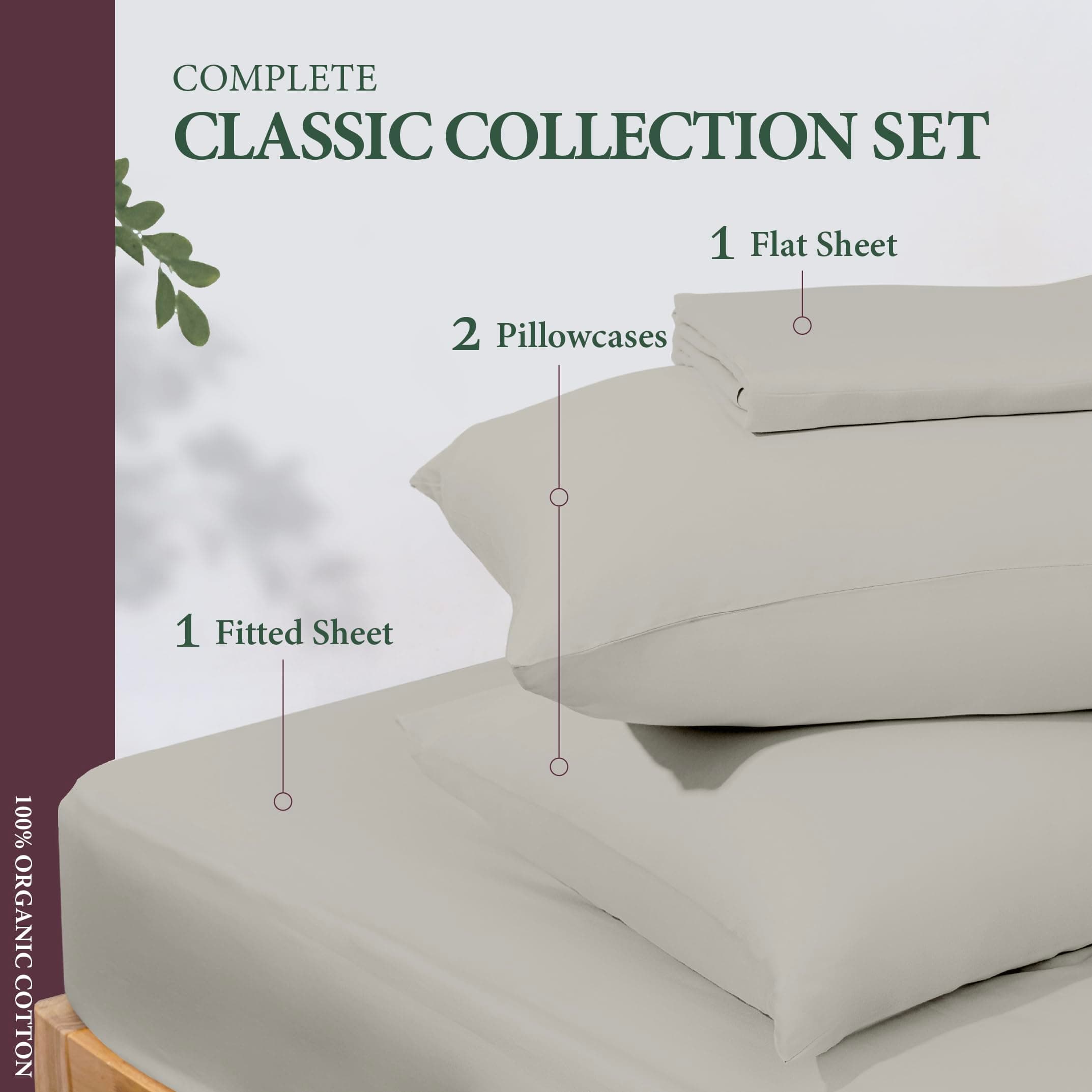 Ashton Sheets 100 Organic Cotton Sheets California King Size - Organic Cotton - Thumbnail 3