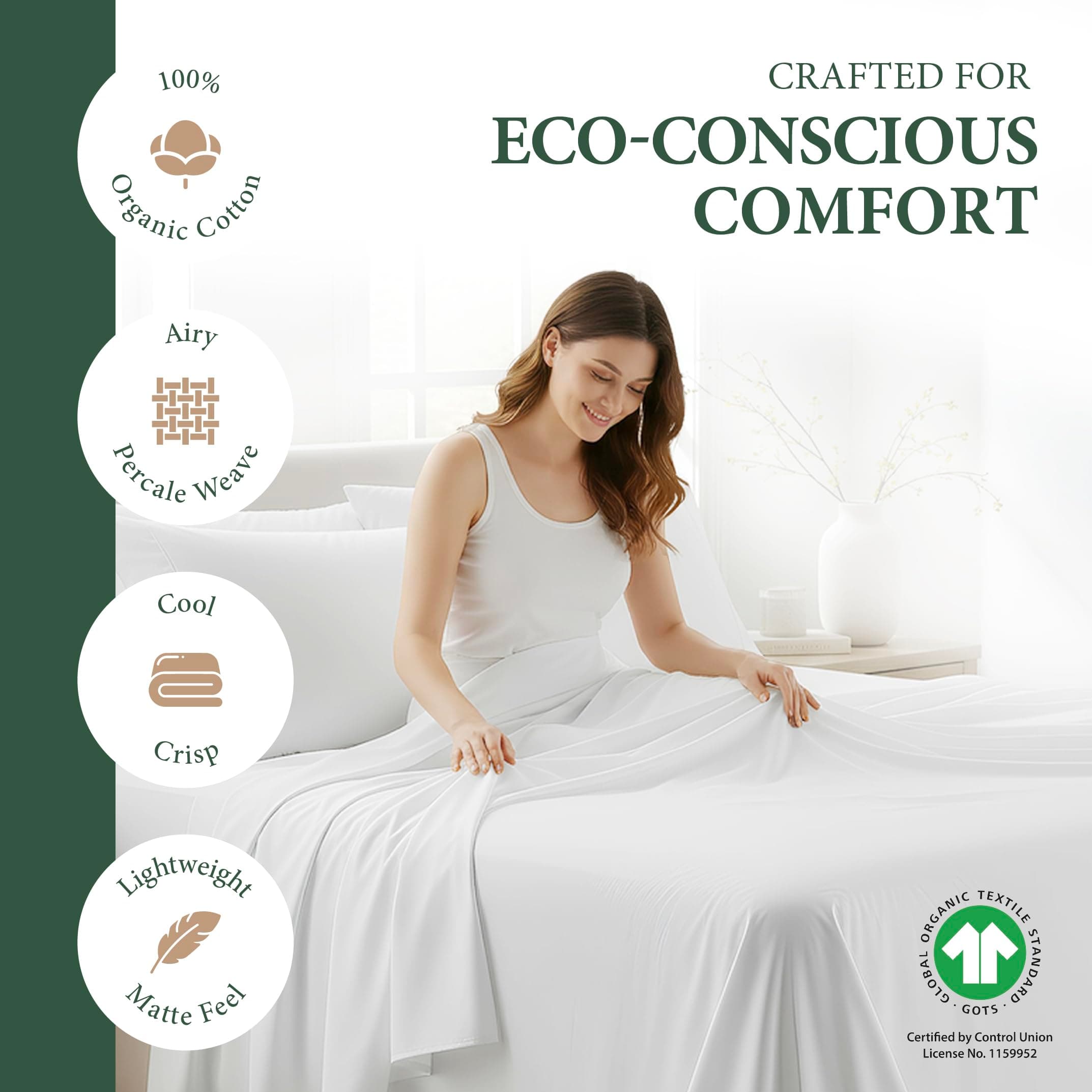Ashton Sheets 100 Organic Cotton Sheets California King Size - Organic Cotton - Thumbnail 2