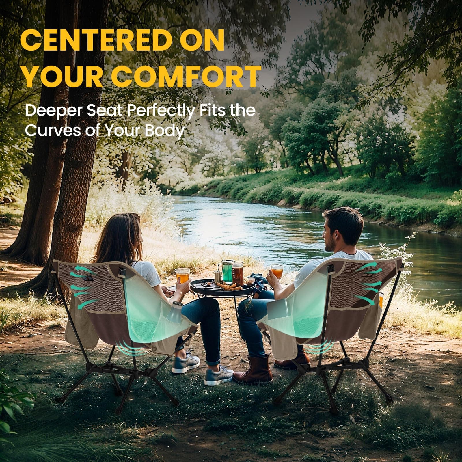 Overmont Ultralight Portable Camping Chair- Lightweight Folding Backpacking - Thumbnail 3