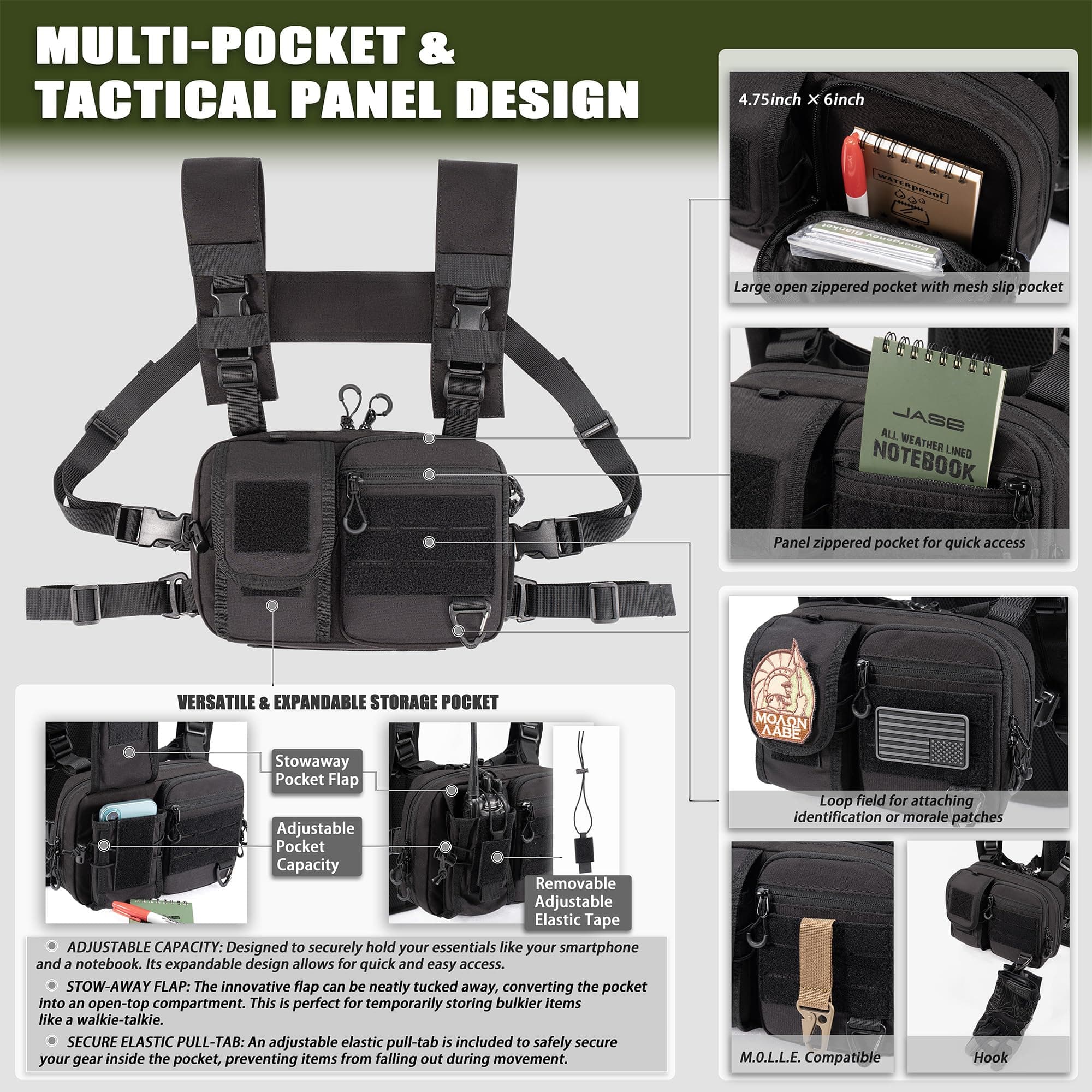 Cltac 2-In-1 Convertible Chest Pack And Hydration Backpack 2.5L Water Bladder - Thumbnail 2