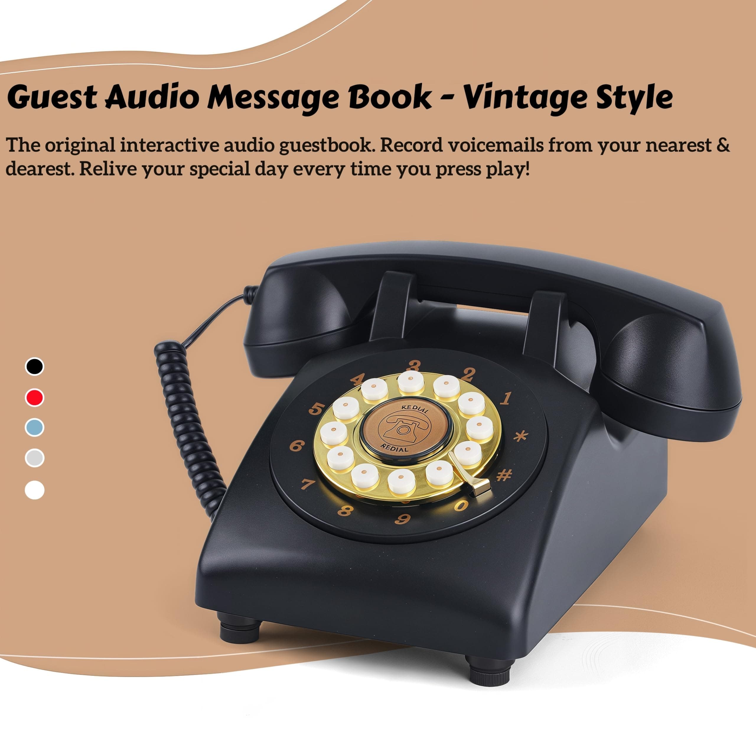Retrovox Audio Guest Book Wedding Phone Guestbook Guest Audio Message Book - Thumbnail 2