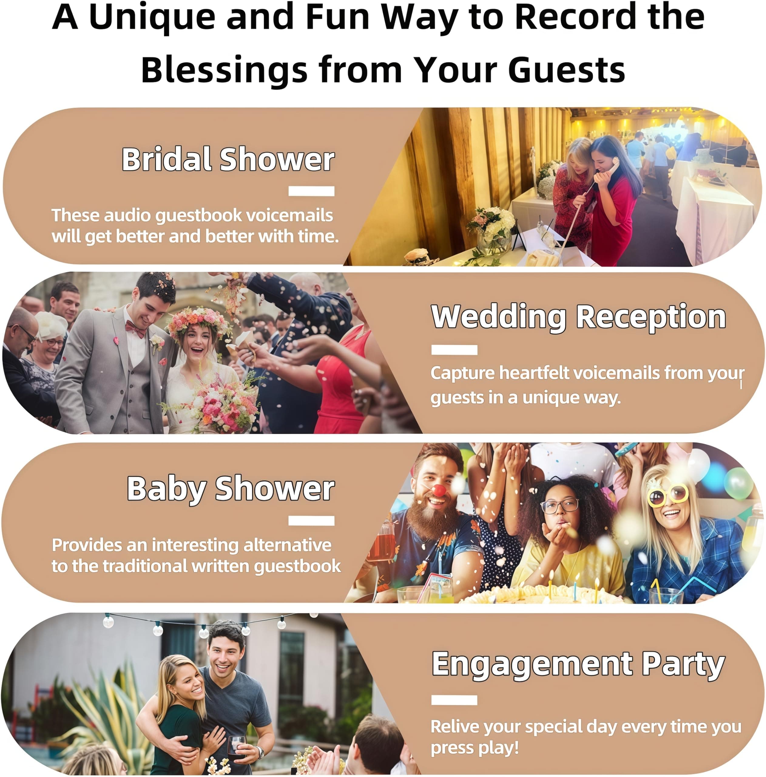 Retrovox Audio Guest Book Wedding Phone Guestbook Guest Audio Message Book - Thumbnail 4