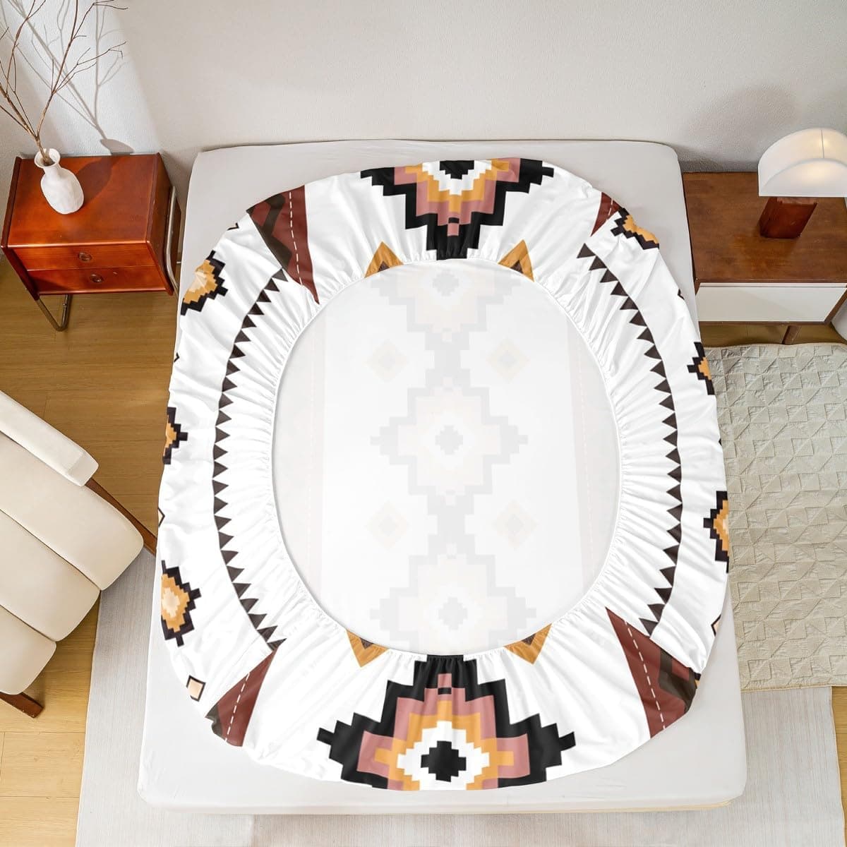 Castle Fairy Aztec Boho Sheets King 4Pcs Ethnic Bed Sheets Set Retro Exotic - Thumbnail 7