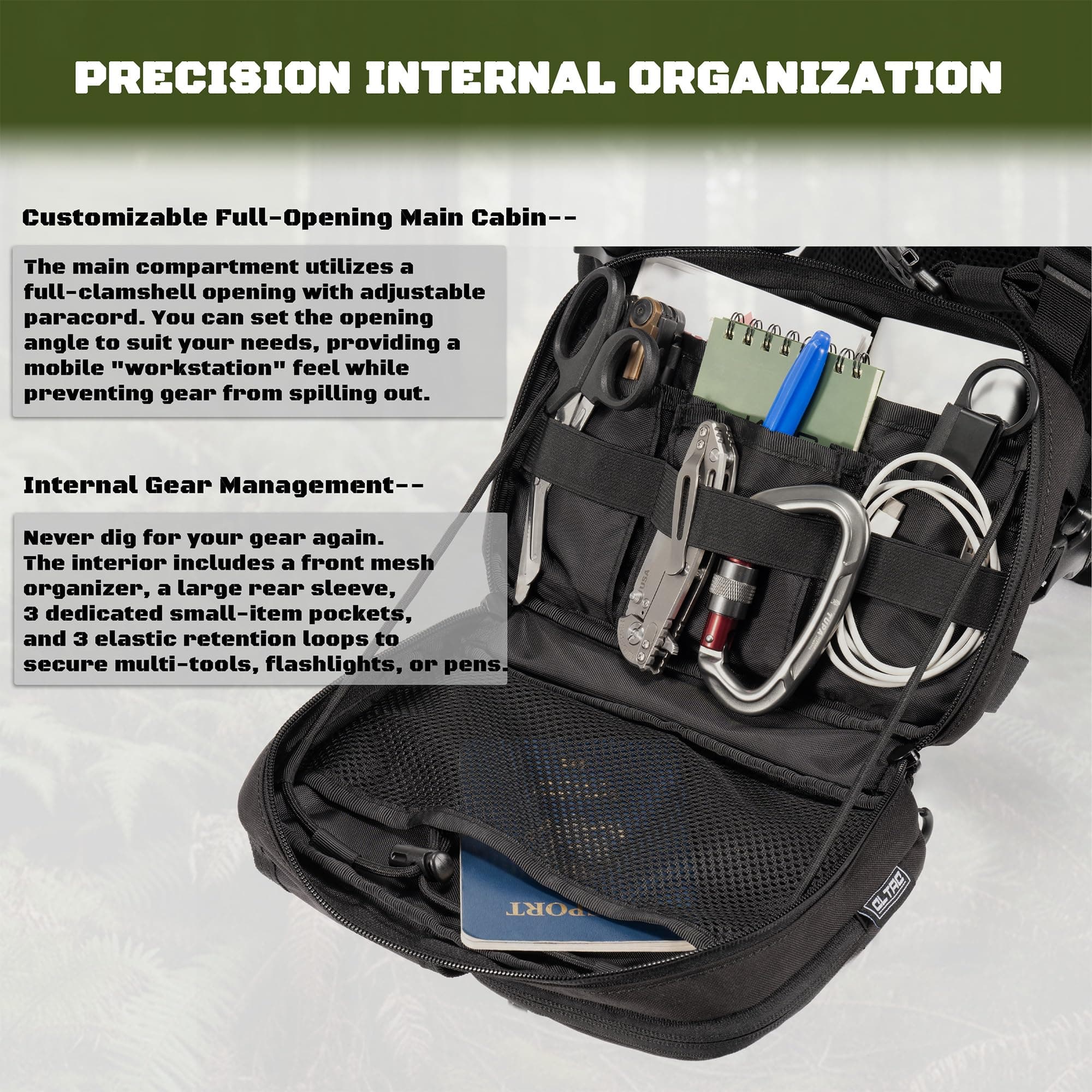Cltac 2-In-1 Convertible Chest Pack And Hydration Backpack 2.5L Water Bladder - Thumbnail 6