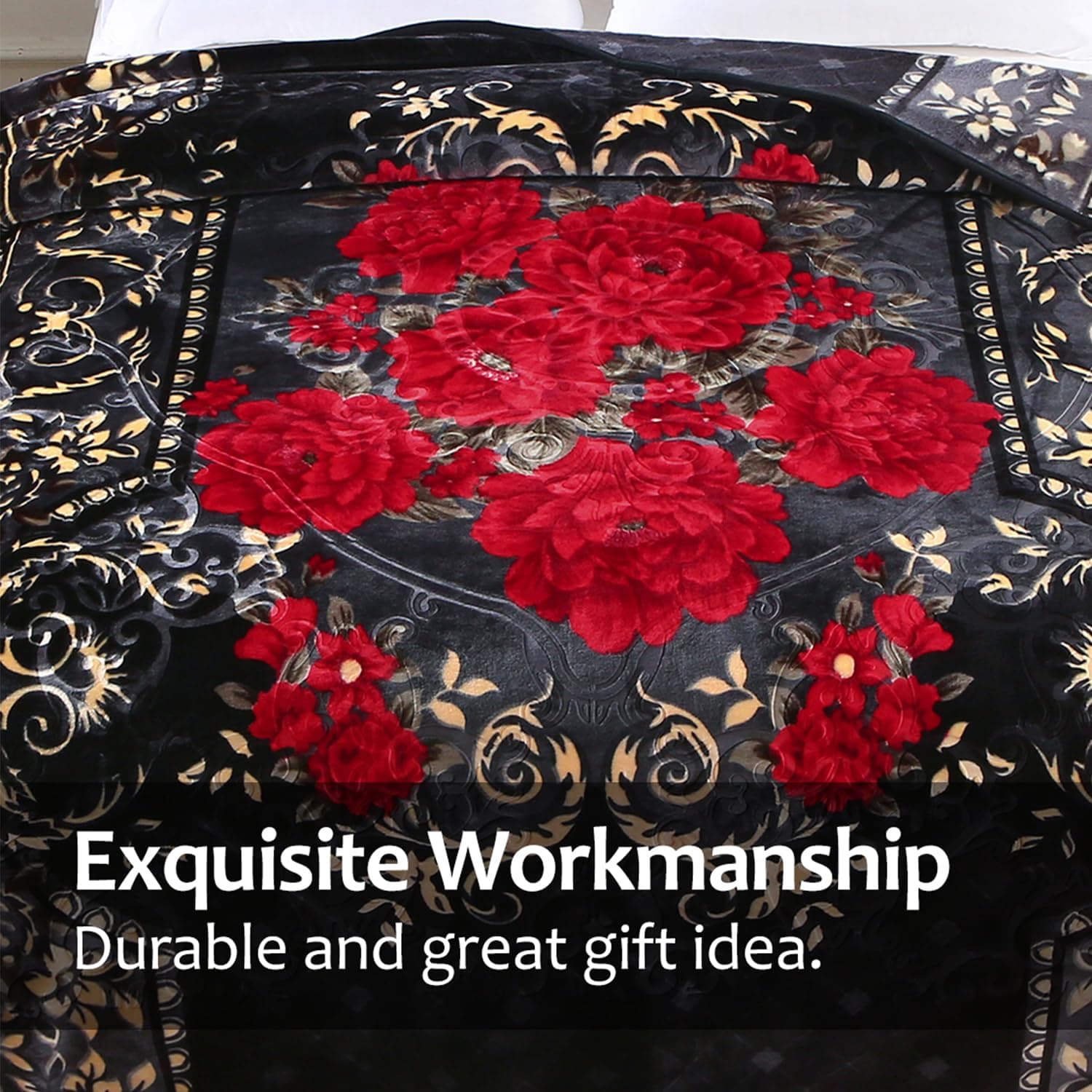 Jyk Plush Fleece Blanket King Size 85 X 95 9 Pounds Heavy Thick Raschel Winter - Thumbnail 3