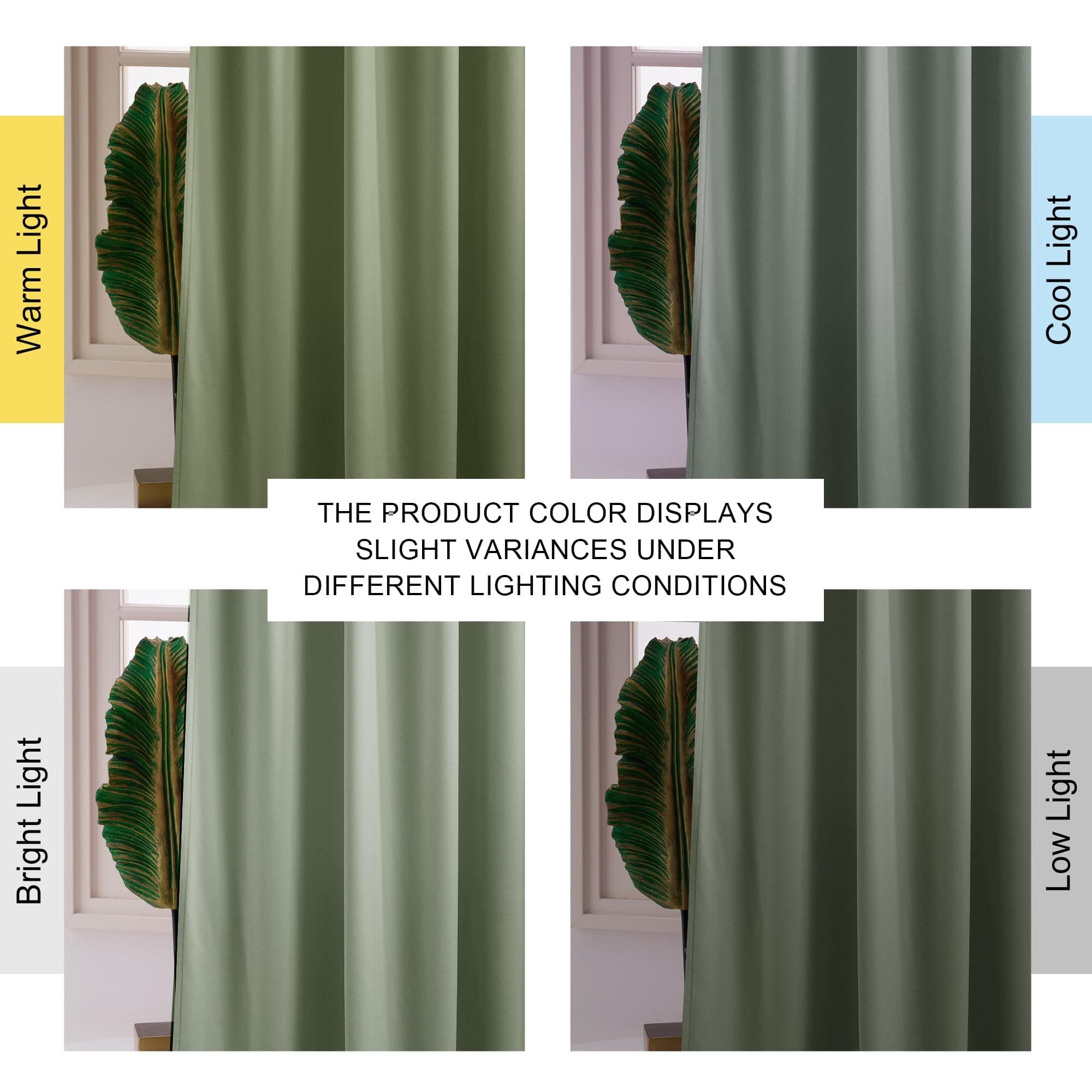 Nicetown Sage Green Velvet Curtains Drapes 108 Inch Long - Half Blackout - Thumbnail 8