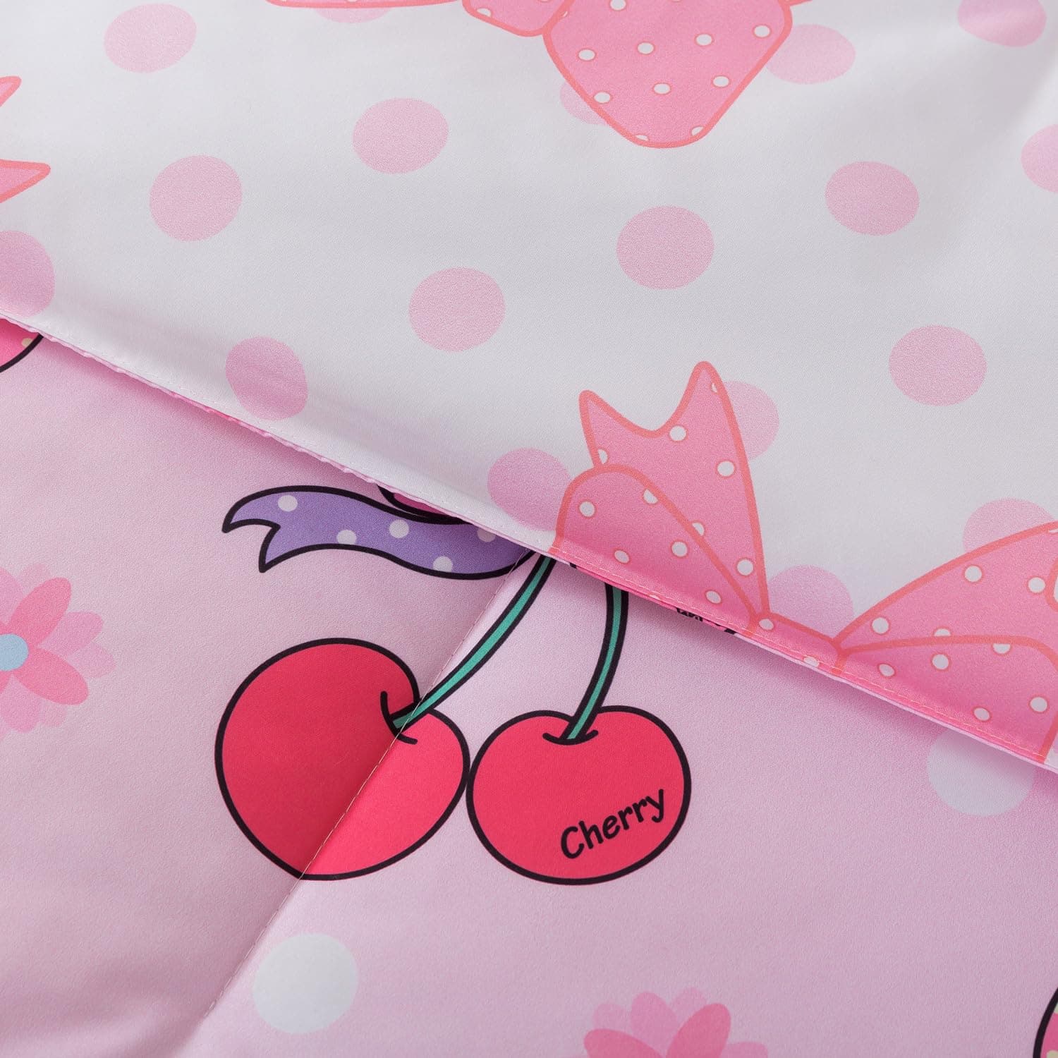 Qjmiaofang Zipper Bedding Twin Girls Cherry Bedding For Kids Zip Up Comforter - Thumbnail 8