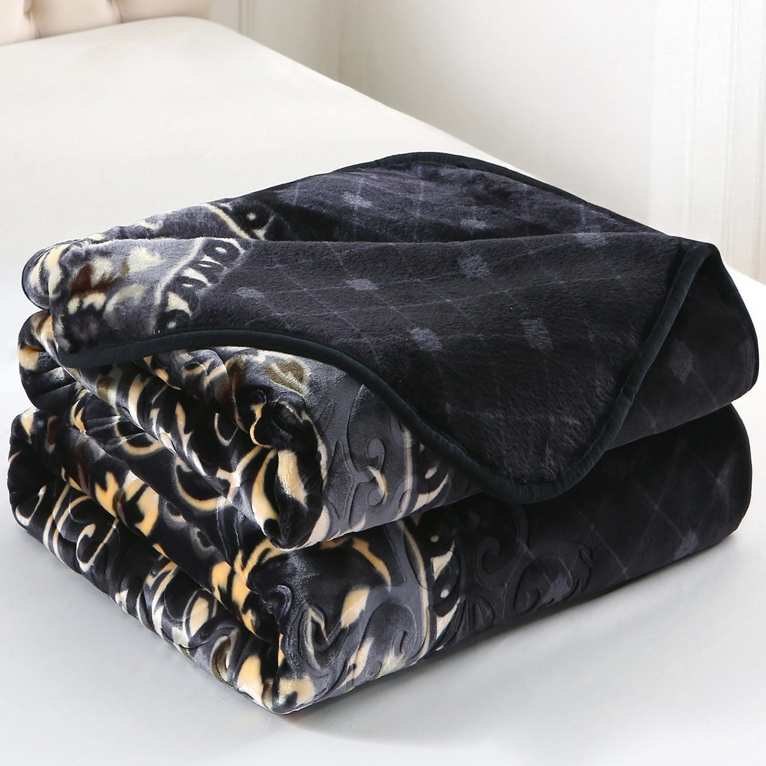 Jyk Plush Fleece Blanket King Size 85 X 95 9 Pounds Heavy Thick Raschel Winter - Thumbnail 7