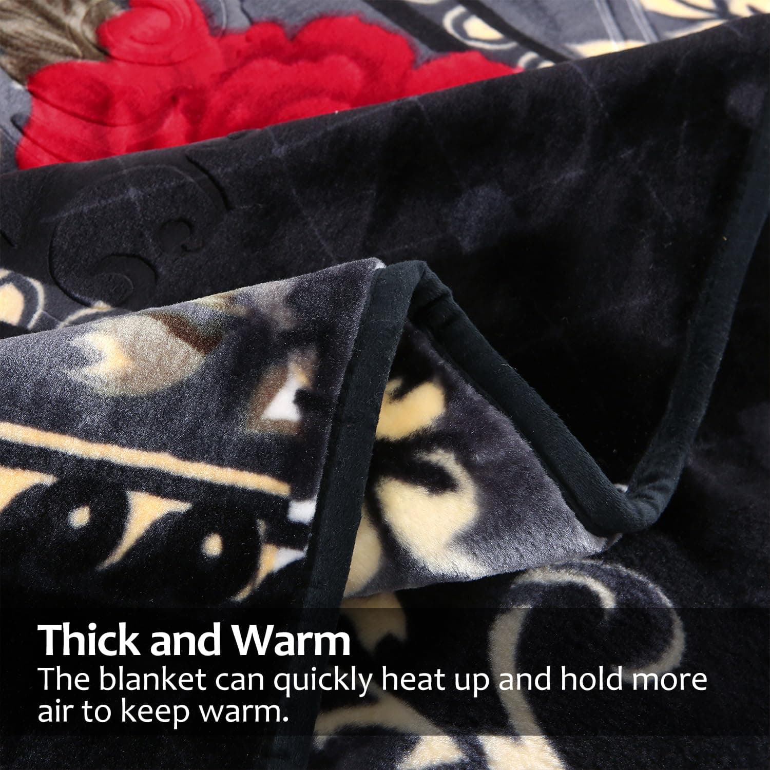 Jyk Plush Fleece Blanket King Size 85 X 95 9 Pounds Heavy Thick Raschel Winter - Thumbnail 6