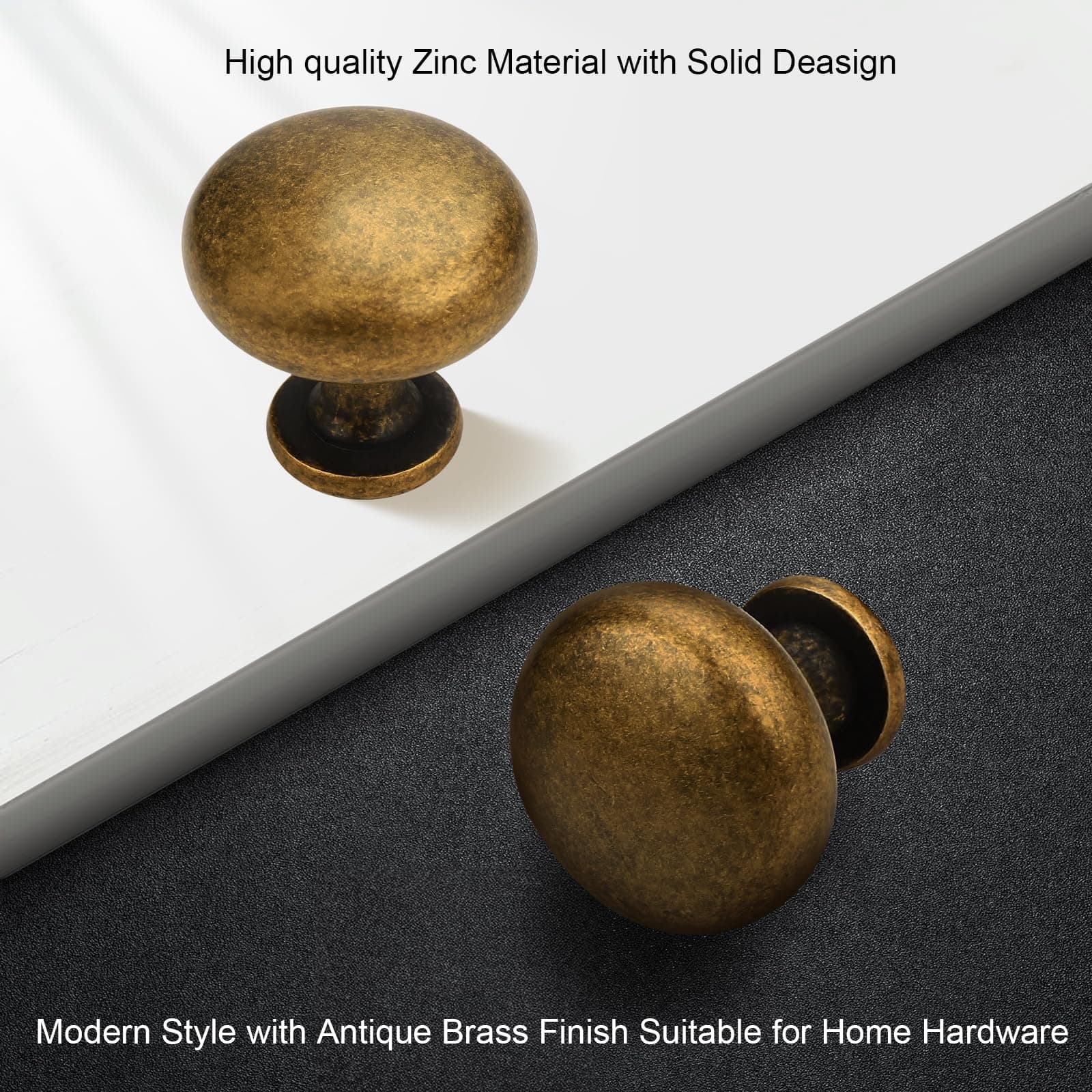 Probrico 30 Pack Antique Brass Cabinet Knobs 1-3/16 Inch29.5Mm Diameter Vintage - Thumbnail 2