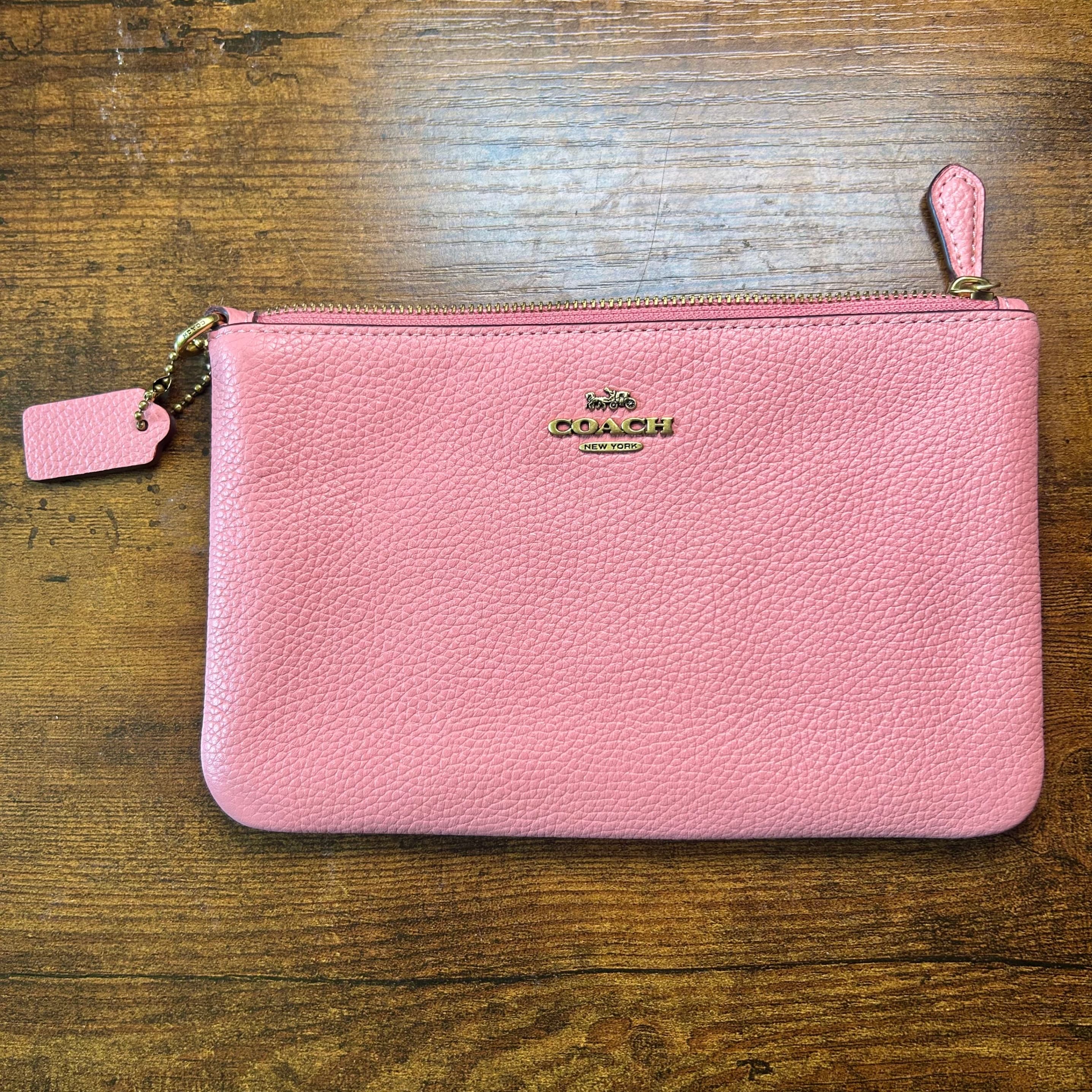 Coach Pink Leather Clutch No Wrist Strap