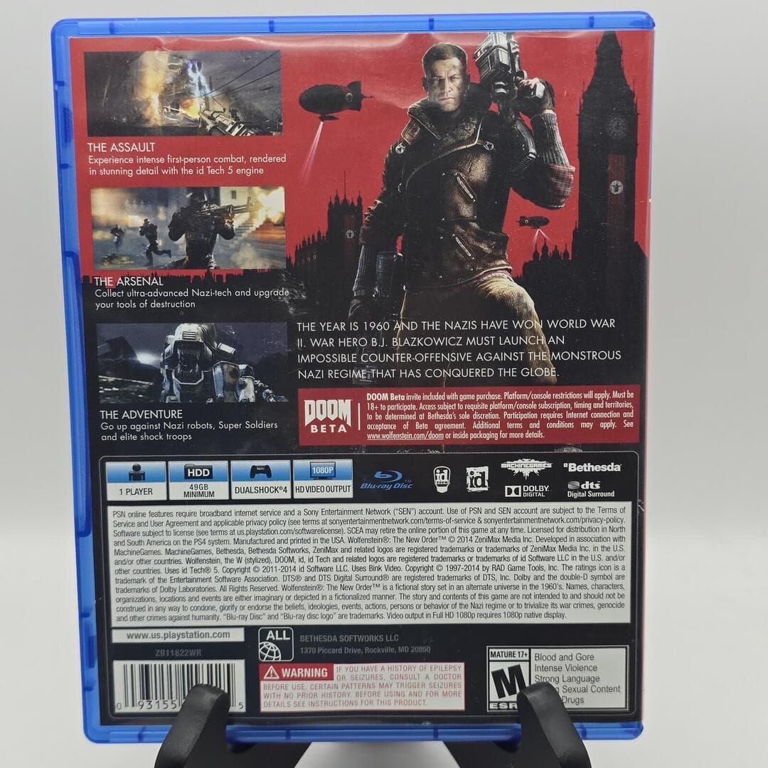 Wolfenstein: The New Order | PS4 PlayStation 4 - 2014 | Tested [CIB] - Thumbnail 4