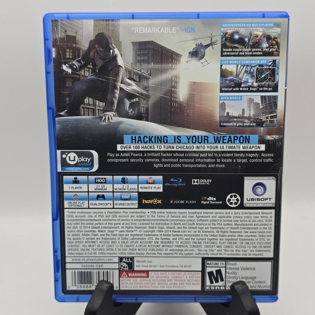 Watch Dogs | PS4 PlayStation 4 - 2014 | Tested [CIB] - Thumbnail 4