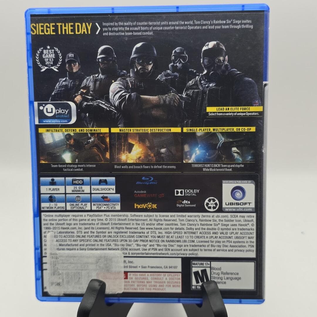 Rainbow Six Siege | PS4 PlayStation 4 - 2015 | Tested [CIB] - Thumbnail 3