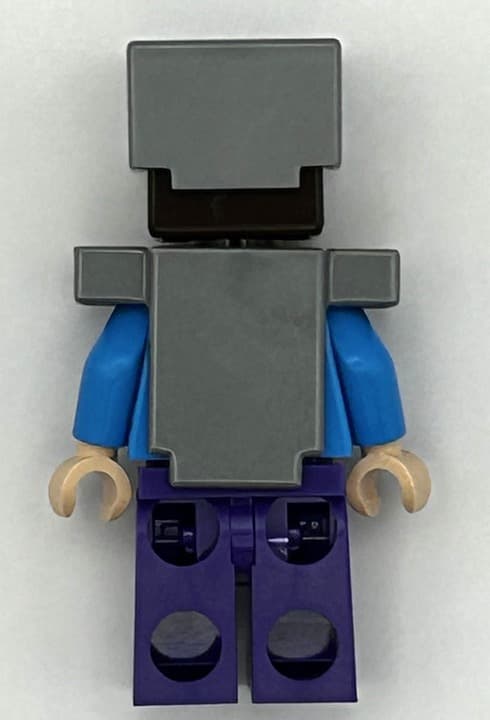 LEGO Minifigure - Steve - Dark Purple Legs, Iron Armor - Thumbnail 2