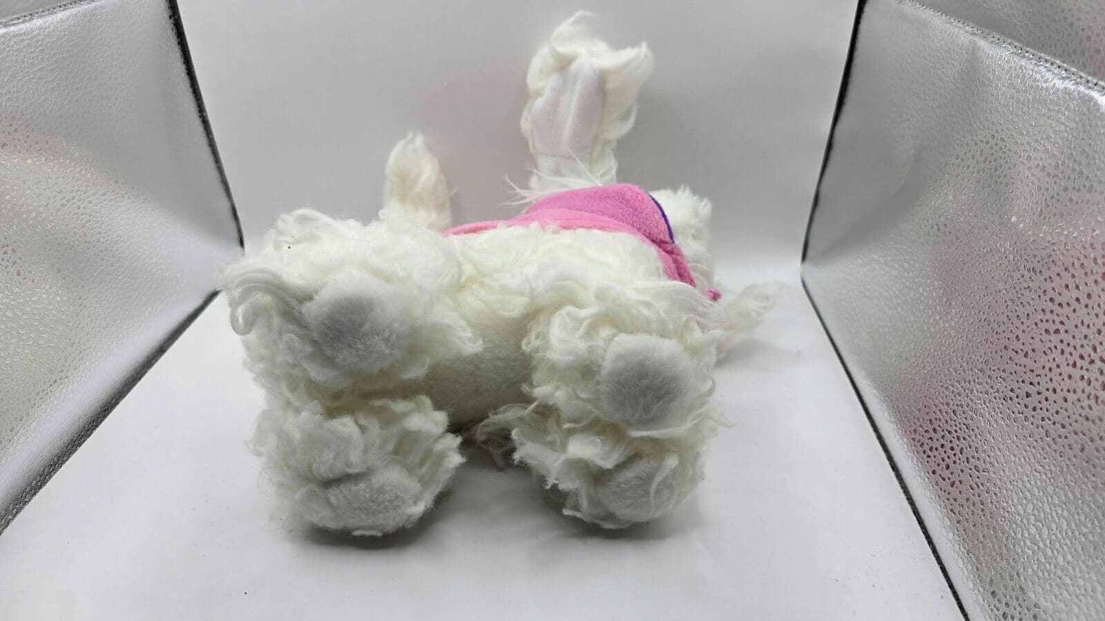 Pucci Pups by Battat Pink Bow and Sweater, Glam Bag with Maltese Pup – Plush - Thumbnail 6
