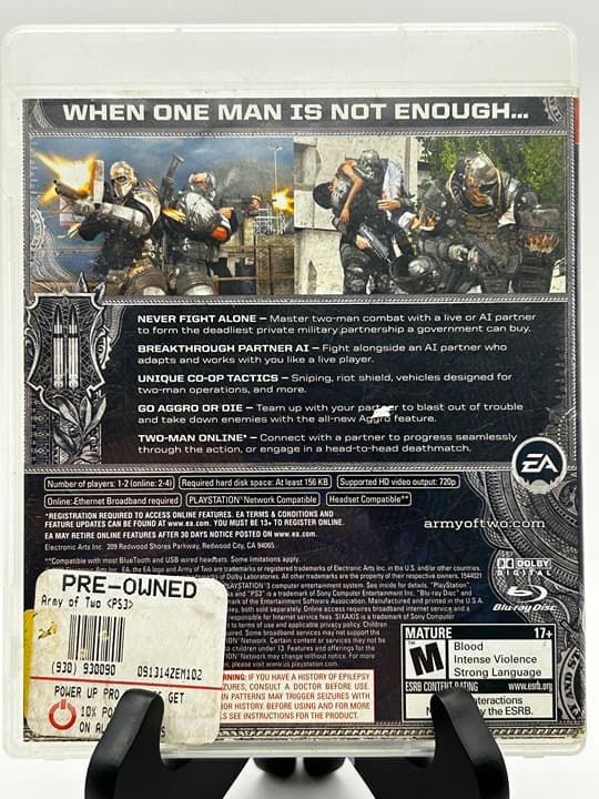 Sony PlayStation 3 (PS3) - Army of Two - (CIB) - TESTED - Thumbnail 2