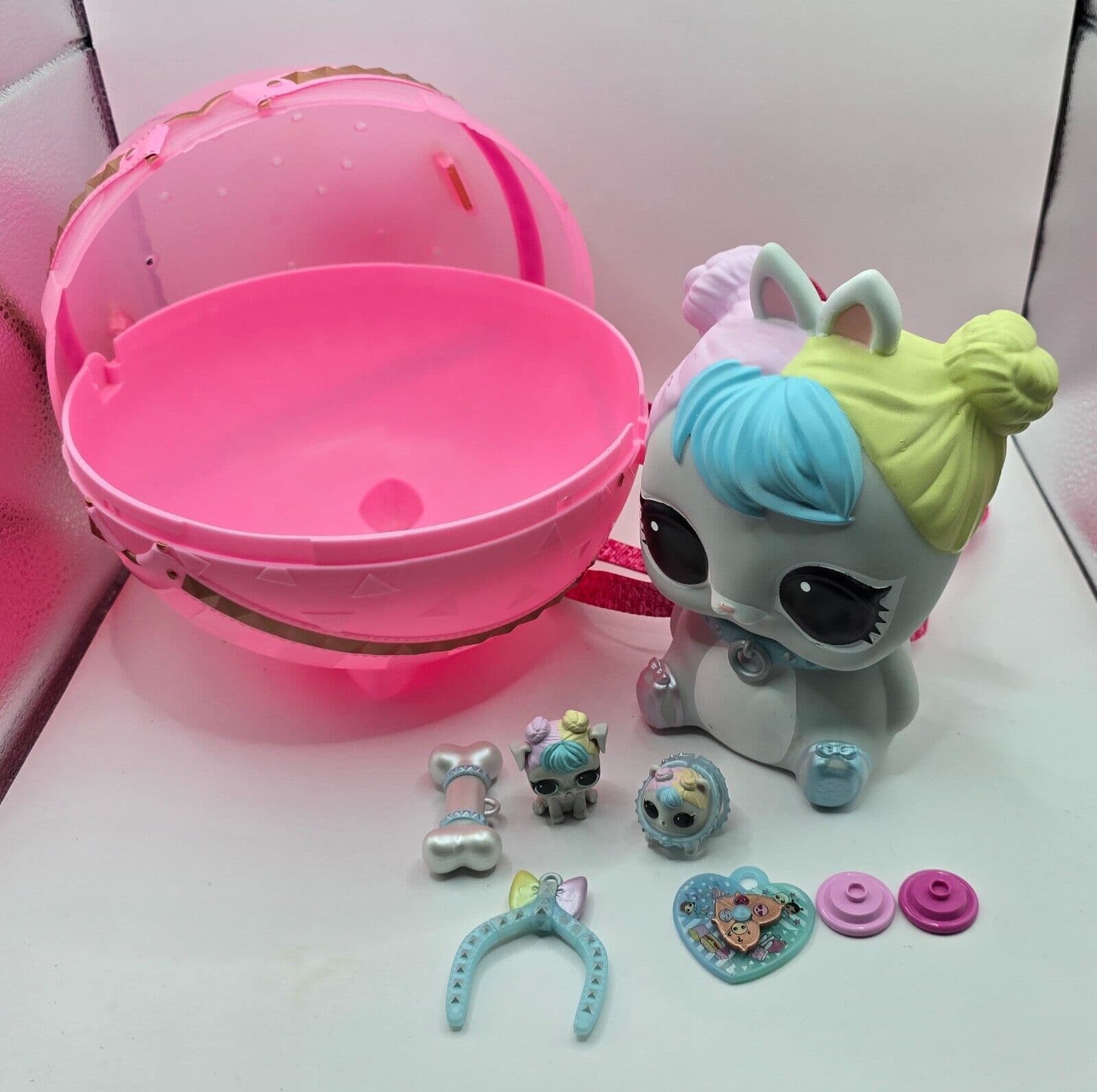 2 PACK-L.O.L Surprise Biggie Pets Hop Hop Backpack Bank 2018 MGA 7" Height Bunny - Thumbnail 4