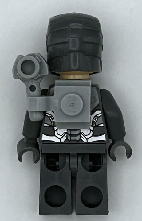 LEGO Minifigure - War Machine - Dark Bluish Gray Armor with Backpack - Thumbnail 2