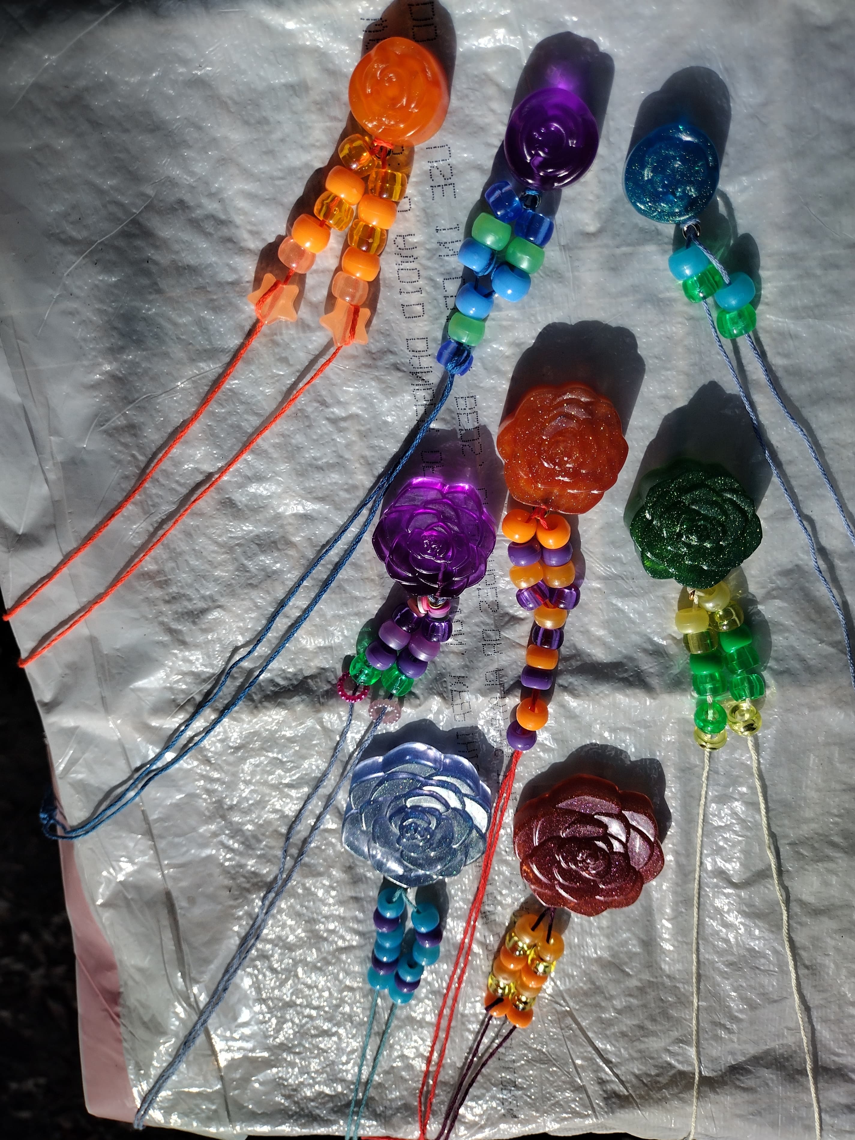Handmade Resin Rose Necklace- 3D Floral Pendant - Thumbnail 4