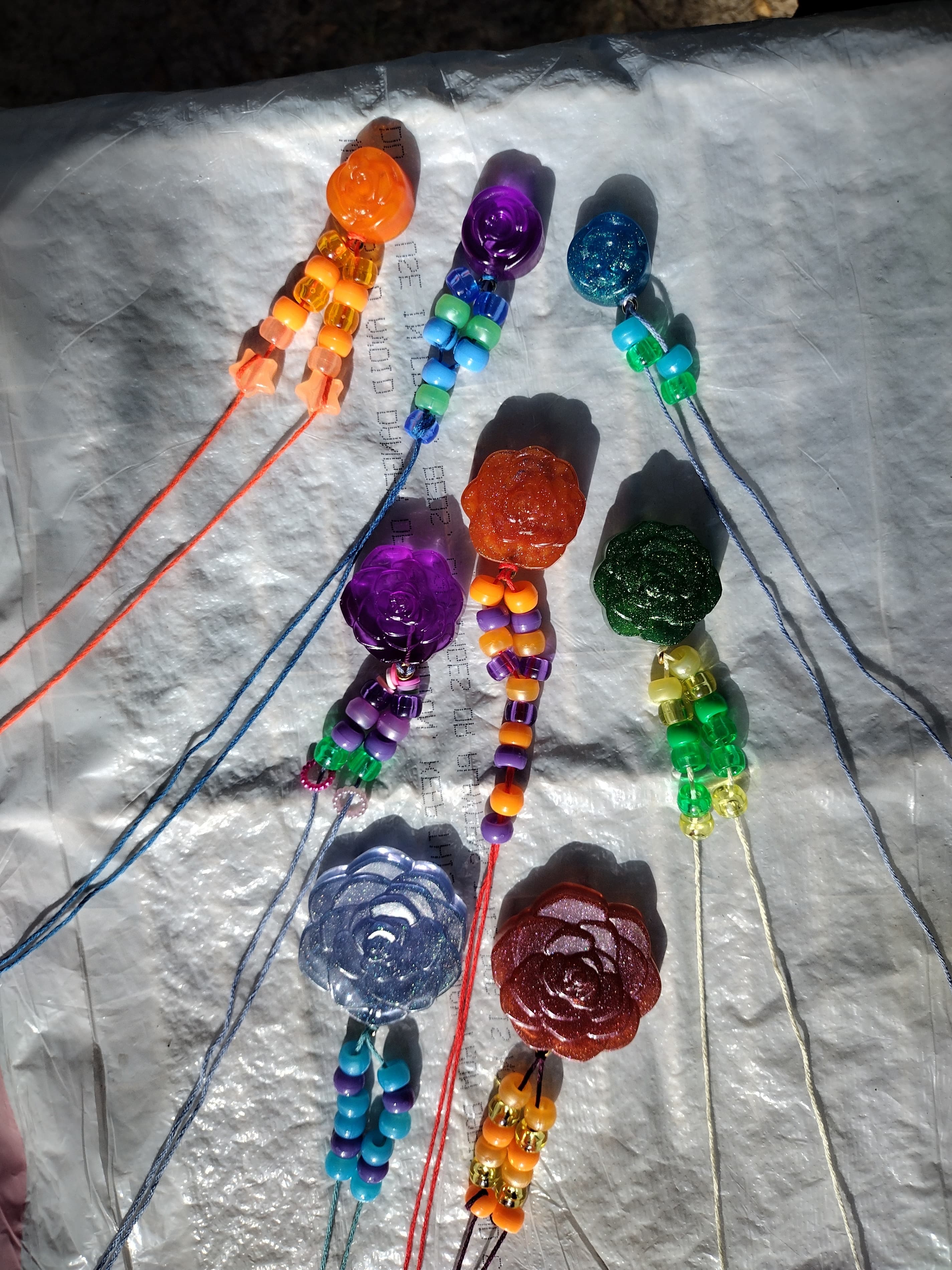 Handmade Resin Rose Necklace- 3D Floral Pendant - Thumbnail 3