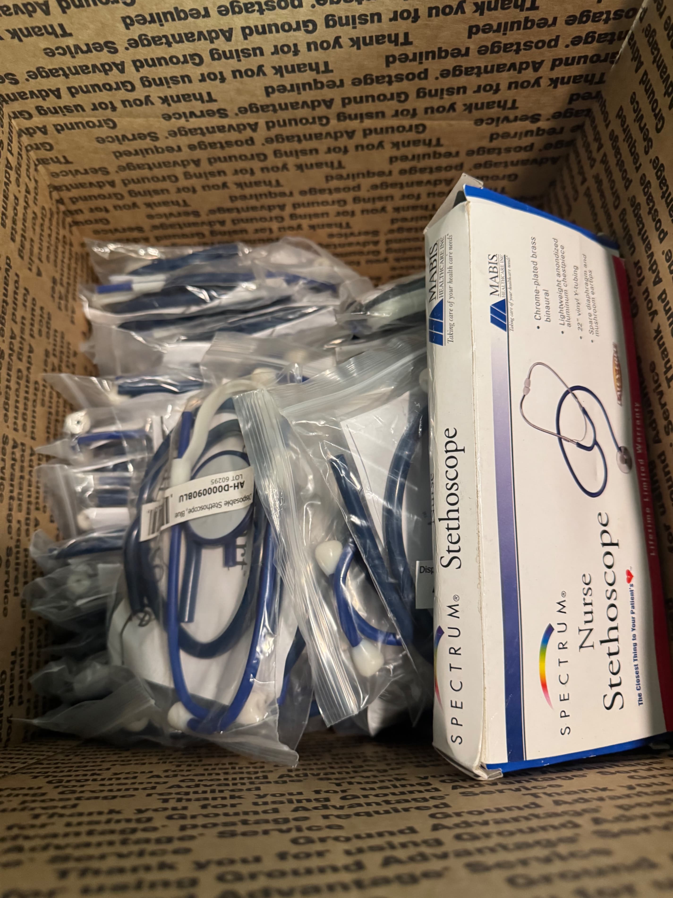 40 Allheart Disposable Stethoscopes Blue + 1 Mabis Spectrum Nurse Stethoscope - Thumbnail 7