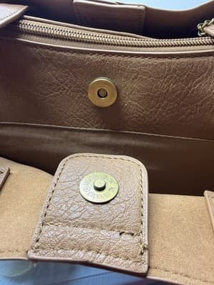 Brown Large Tote Shoulder Bag w/ Tassel Detachable Strap Zip Magnetic Closure - Thumbnail 6