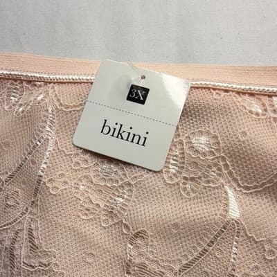 René Rofé Lingerie Women's Bikini Panties 3X Pink Floral Lace 2-Pack MPN - Thumbnail 3