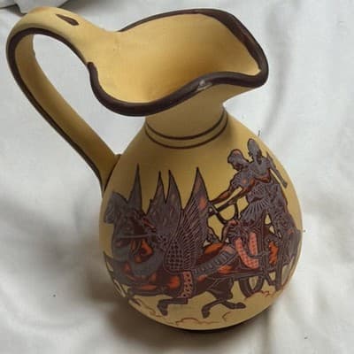Manousakis Keramik Handmade Hand Painted Greek Mythology Ceramic Pitcher - Thumbnail 3