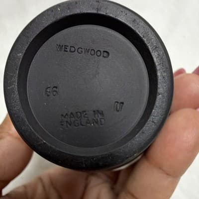 Wedgwood Black Basalt Greek Relief Small Bottle Vase Ceramic Matte Greek Figures - Thumbnail 7