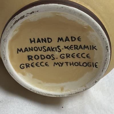 Manousakis Keramik Handmade Hand Painted Greek Mythology Ceramic Pitcher - Thumbnail 5