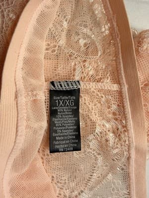 René Rofé Women's Bikini Panties 1X Pink Floral Lace Sheer Stretch 1-Pack - Thumbnail 5