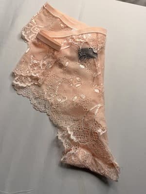 René Rofé Women's Bikini Panties 1X Pink Floral Lace Sheer Stretch 1-Pack - Thumbnail 6