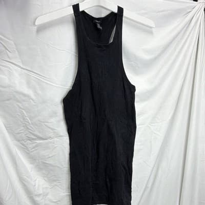 Forever 21 Black Solid Sleeveless One-Piece Jumpsuit Romper Regular M - Thumbnail 2
