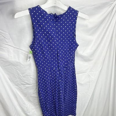 Old Navy Women's Blue/White Polka Dot Sheath Sleeveless Dress XS - Thumbnail 4
