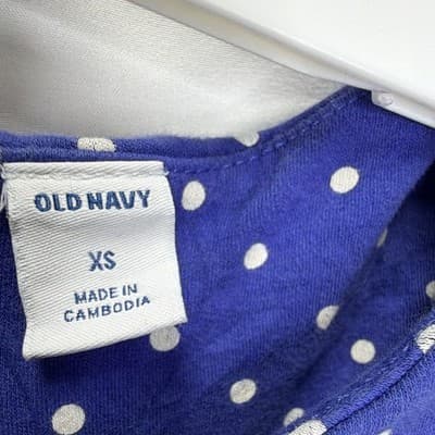 Old Navy Women's Blue/White Polka Dot Sheath Sleeveless Dress XS - Thumbnail 2