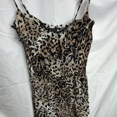 rue21 Brown/Black Leopard Animal Print Strappy Sleeveless Rayon mini dress - Thumbnail 2