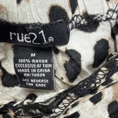 rue21 Brown/Black Leopard Animal Print Strappy Sleeveless Rayon mini dress - Thumbnail 3