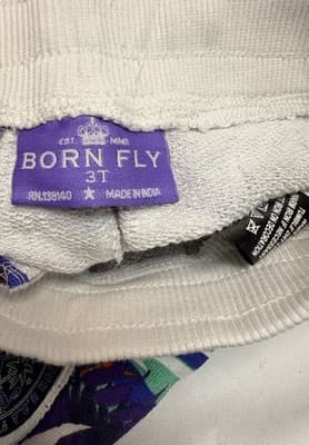 Born Fly Boys Swim Trunks 3T Tropical Floral Print Multicolor Cotton/Poly - Thumbnail 3