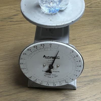 Auto-Wate Mechanical Analogue Kitchen Scale, Round Gray Metal Manual - Thumbnail 2