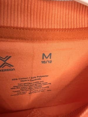 Xersion Boys M 10/12 Orange Long Sleeve V-Neck Shirt Pullover w/ Thumbholes - Thumbnail 4