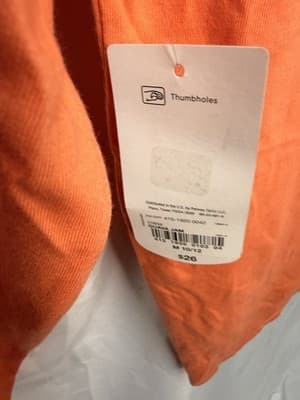 Xersion Boys M 10/12 Orange Long Sleeve V-Neck Shirt Pullover w/ Thumbholes - Thumbnail 3