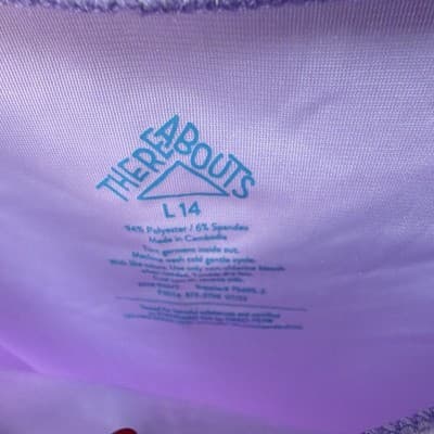 Thereabouts Girls Purple Round Neck Puff Sleeve Solid Crop T-Shirt L 14 - Thumbnail 2