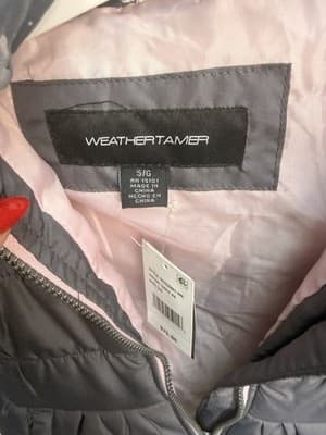 WEATHERTAMER Girls Grey Puffer Jacket Hooded Fur Trim Size 5/6 Polyester - Thumbnail 4