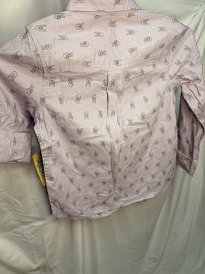 Thereabouts Boys XS 6/7 Purple Long Sleeve Button-Up Peace Shirt w/ Pockets - Thumbnail 5