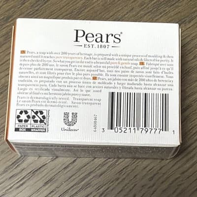 Pears Transparent Soap Bar 3.53 oz Amber Oval Solid Body Soap - Thumbnail 2