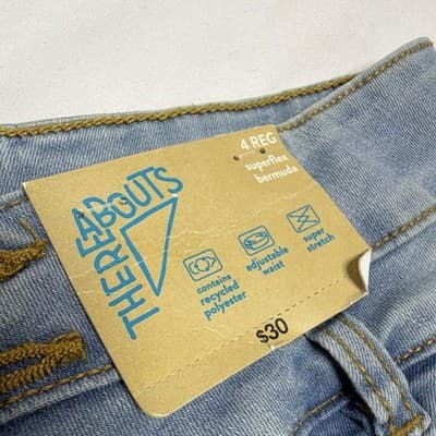 Thereabouts Boys Denim Bermuda Shorts Light Wash Size 4 Adjustable Waist - Thumbnail 4