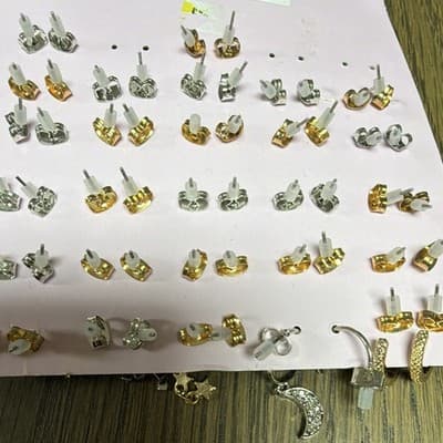 Wild Fable Celestial Stud & Hoop Earrings Set Gold/Silver Rhinestone Pearl - Thumbnail 3
